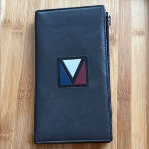 Louis Vuitton Black Leather Key & Card Holder with Tri-Color Logo